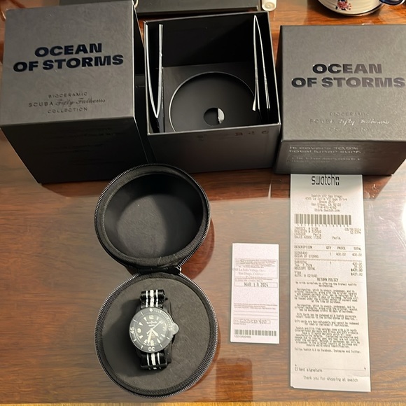 Blancpain x Swatch Ocean of Storms Scuba Fifty Fathoms - New w/ box & papers - Picture 3 of 4